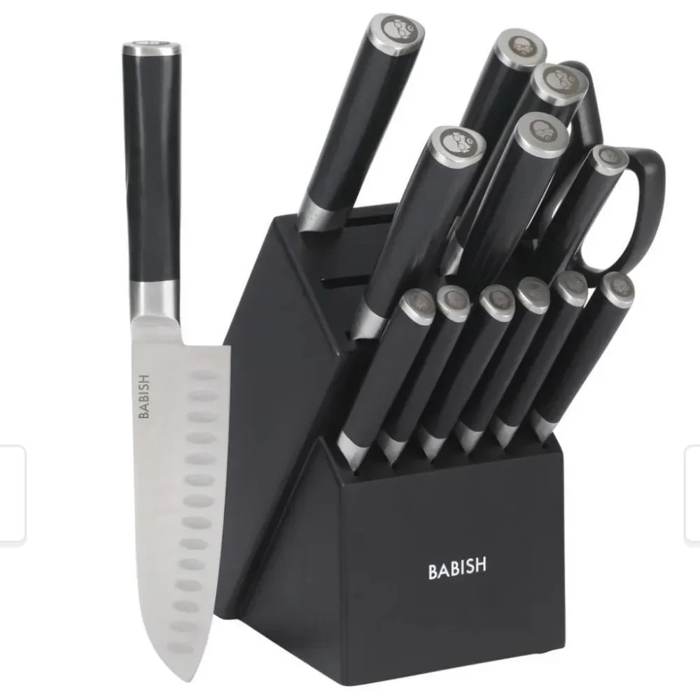 Babish High Carbon German Steel 15-PC Full Tang Forged Cutlery‎ Blick Set
